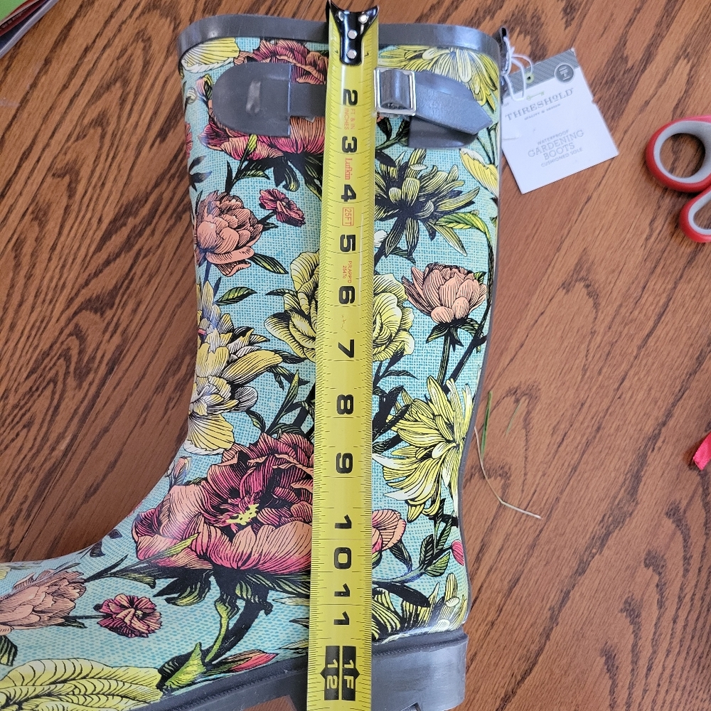 Target Threshold NWT Floral Women's Rain Garden Boots Sz 8 ~ Pretty! - Picture 13 of 16